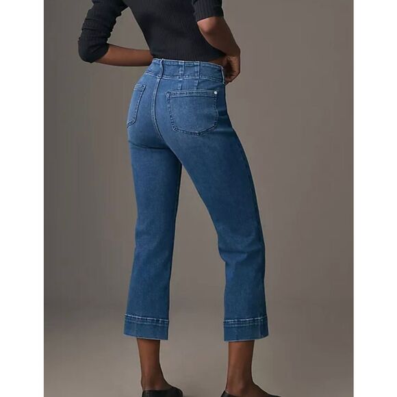 Anthropologie Pilcro 70’s the high rise slim crop seam front jeans 28 - Picture 2 of 15